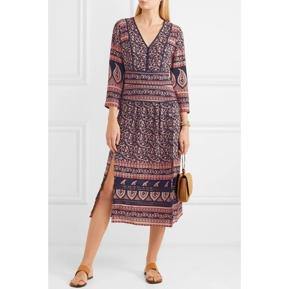 Sea New York Aurora Printed Silk Midi Dress